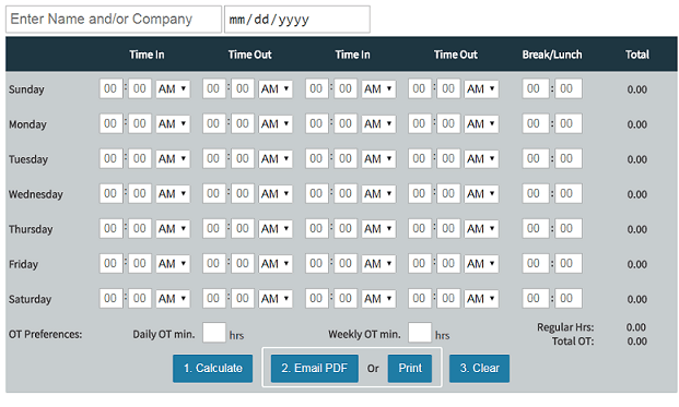 time card clock calculator