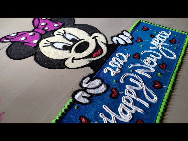 new year cartoon rangoli