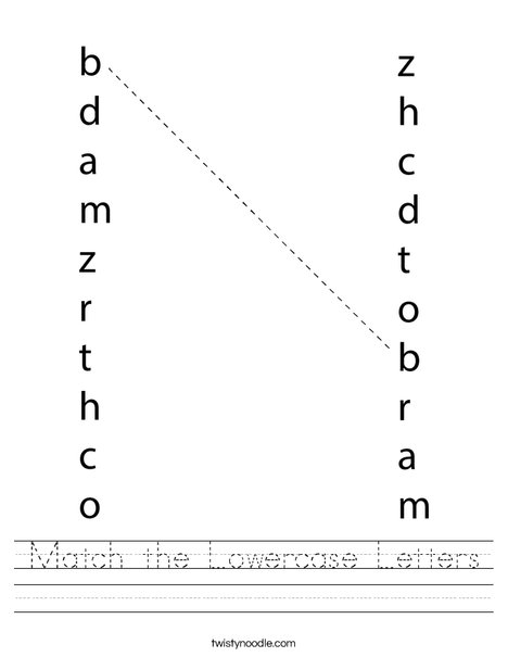 match the same letters worksheet