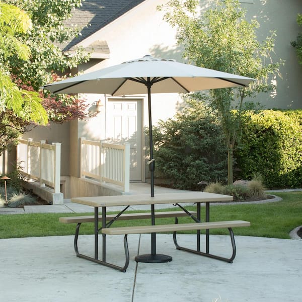 lifetime picnic table with umbrella hole