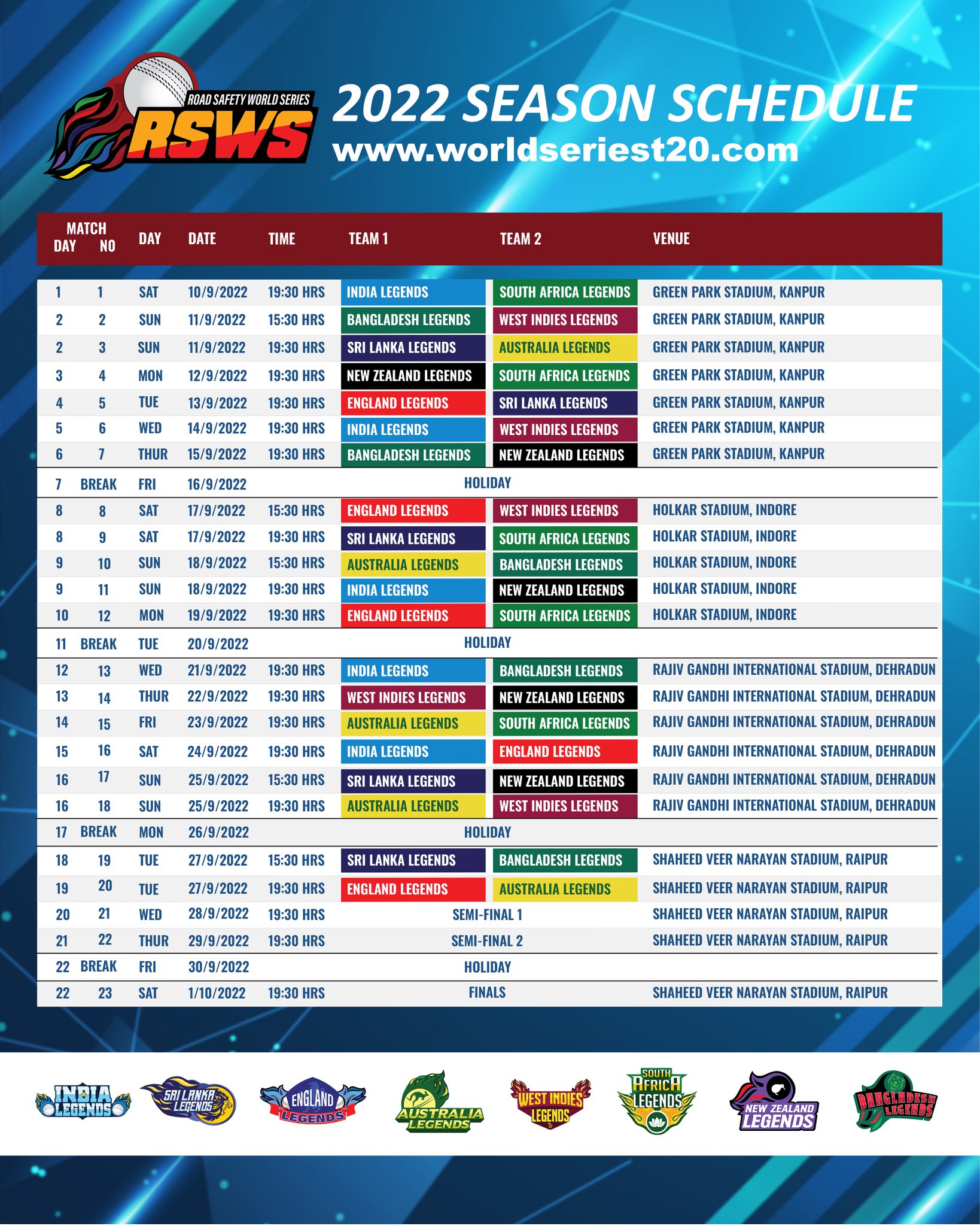 road safety world series 2022 scorecard live score