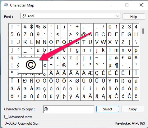 how to type copyright symbol mac