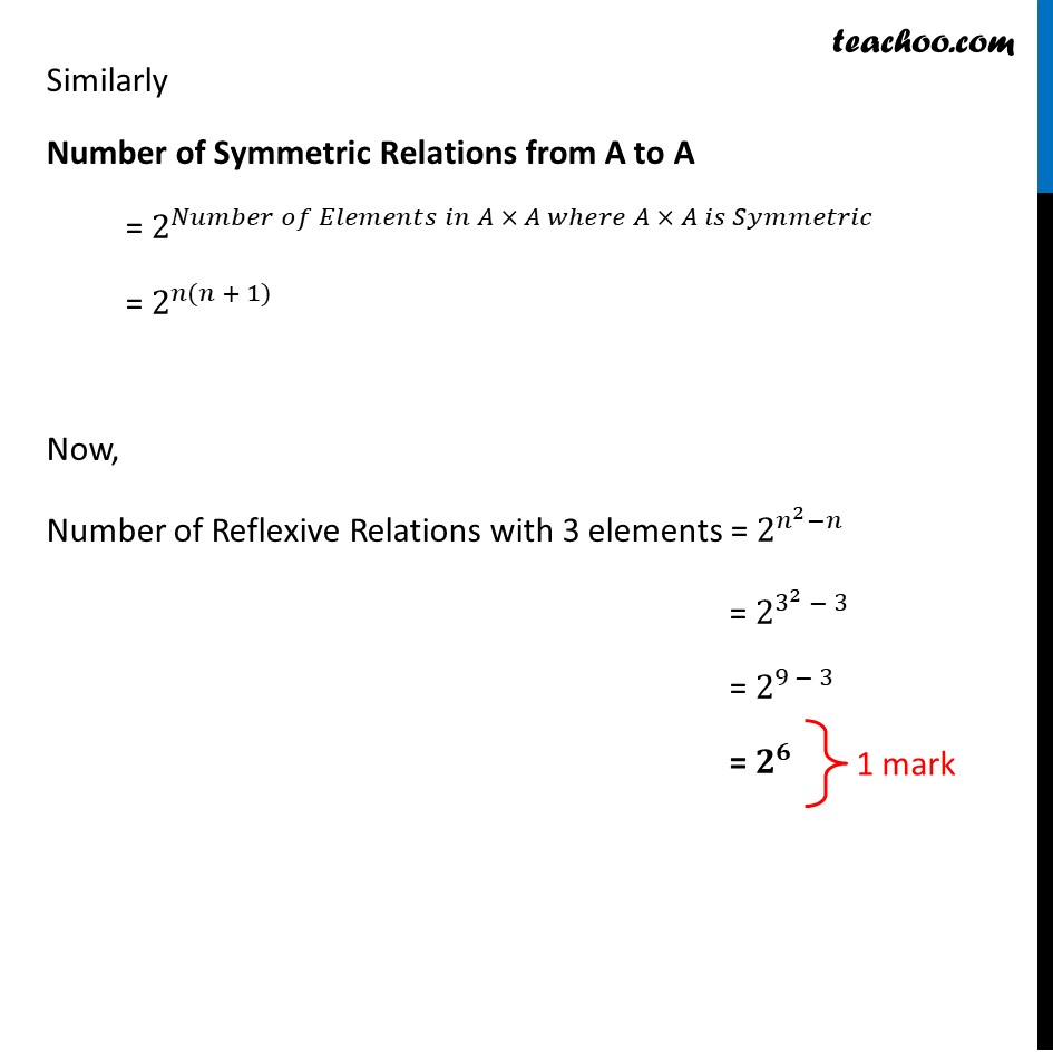 number of relations on a set with n elements