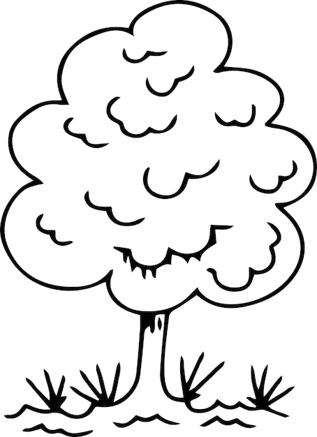 tree clip art black and white