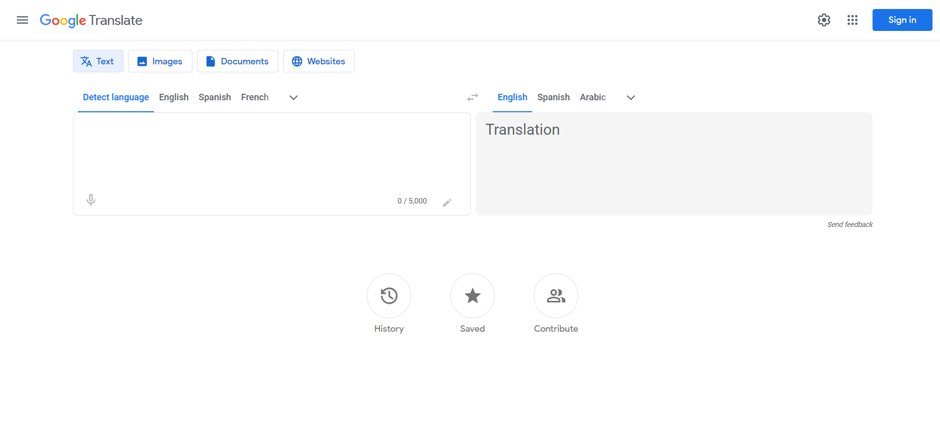 google translate english spanish to spanish