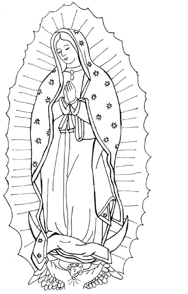 dibujos de la virgen de guadalupe a lapiz