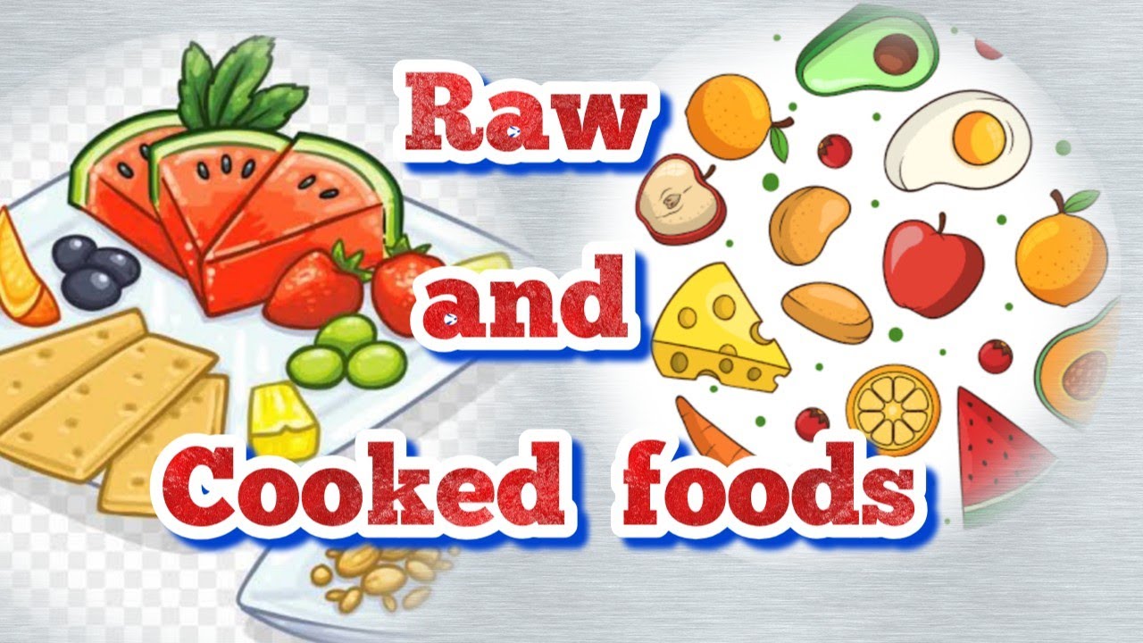 raw and cooked food drawing