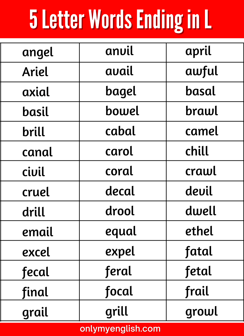 5 letter words ending in at