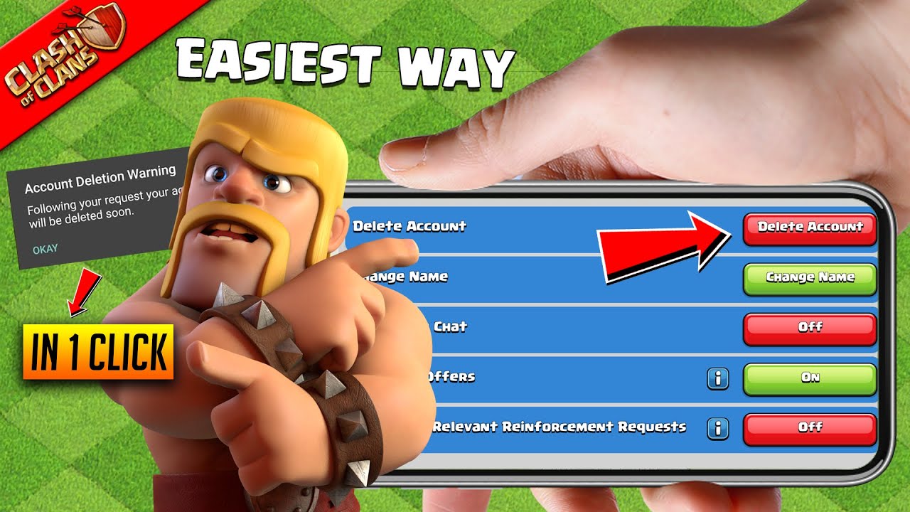 how to delete clash of clans account