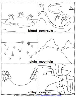 free landforms worksheets