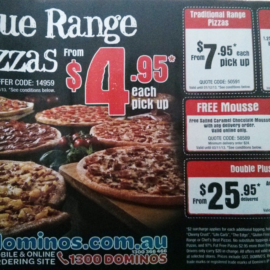 dominos traditional pizza voucher