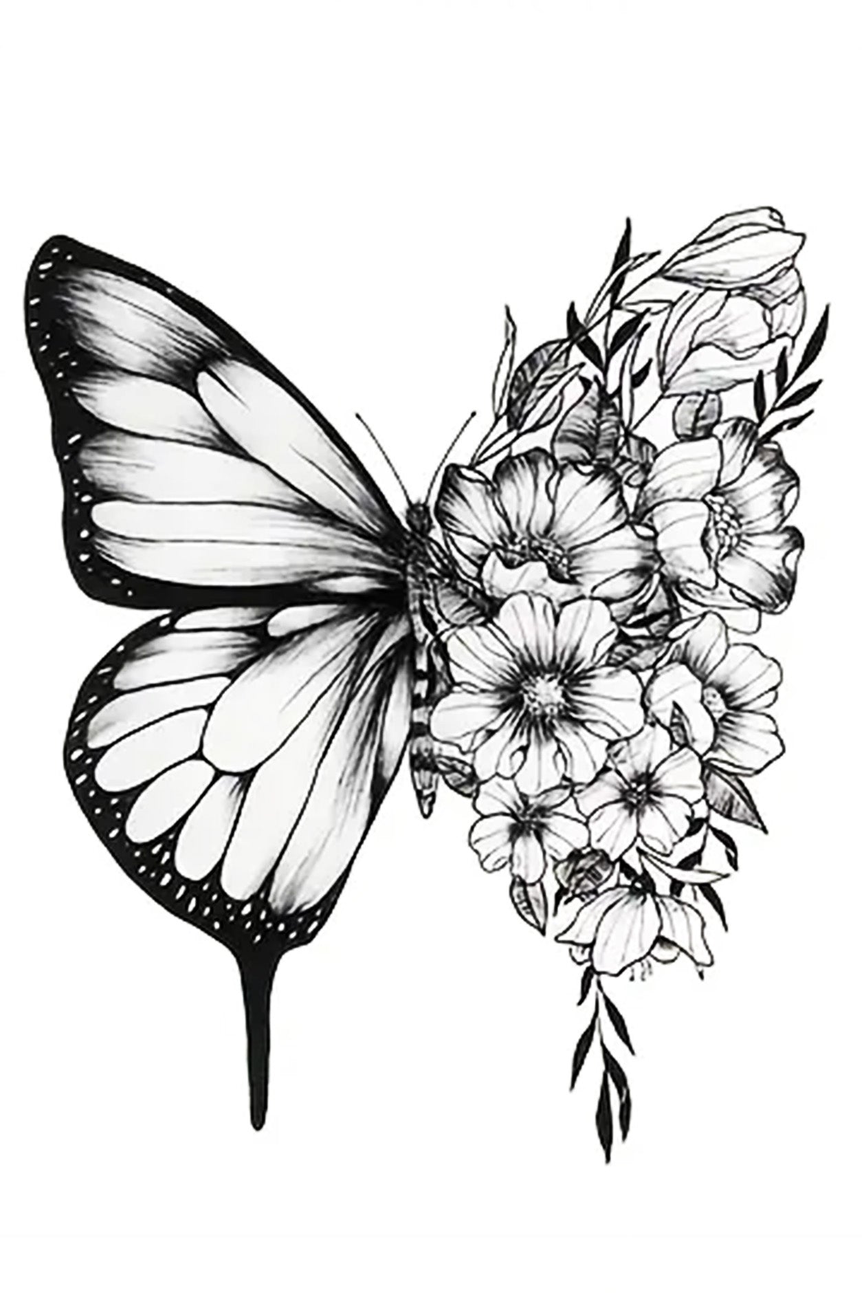 flower tattoo butterfly