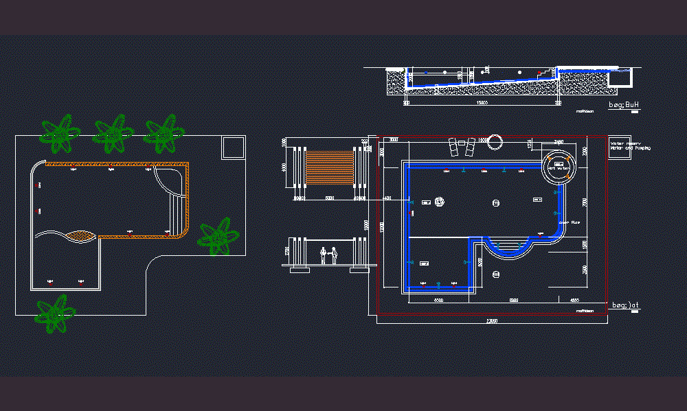 cad block swimming pool