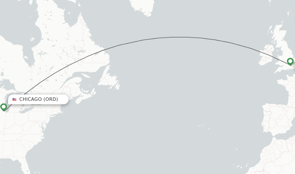 flight duration chicago to london