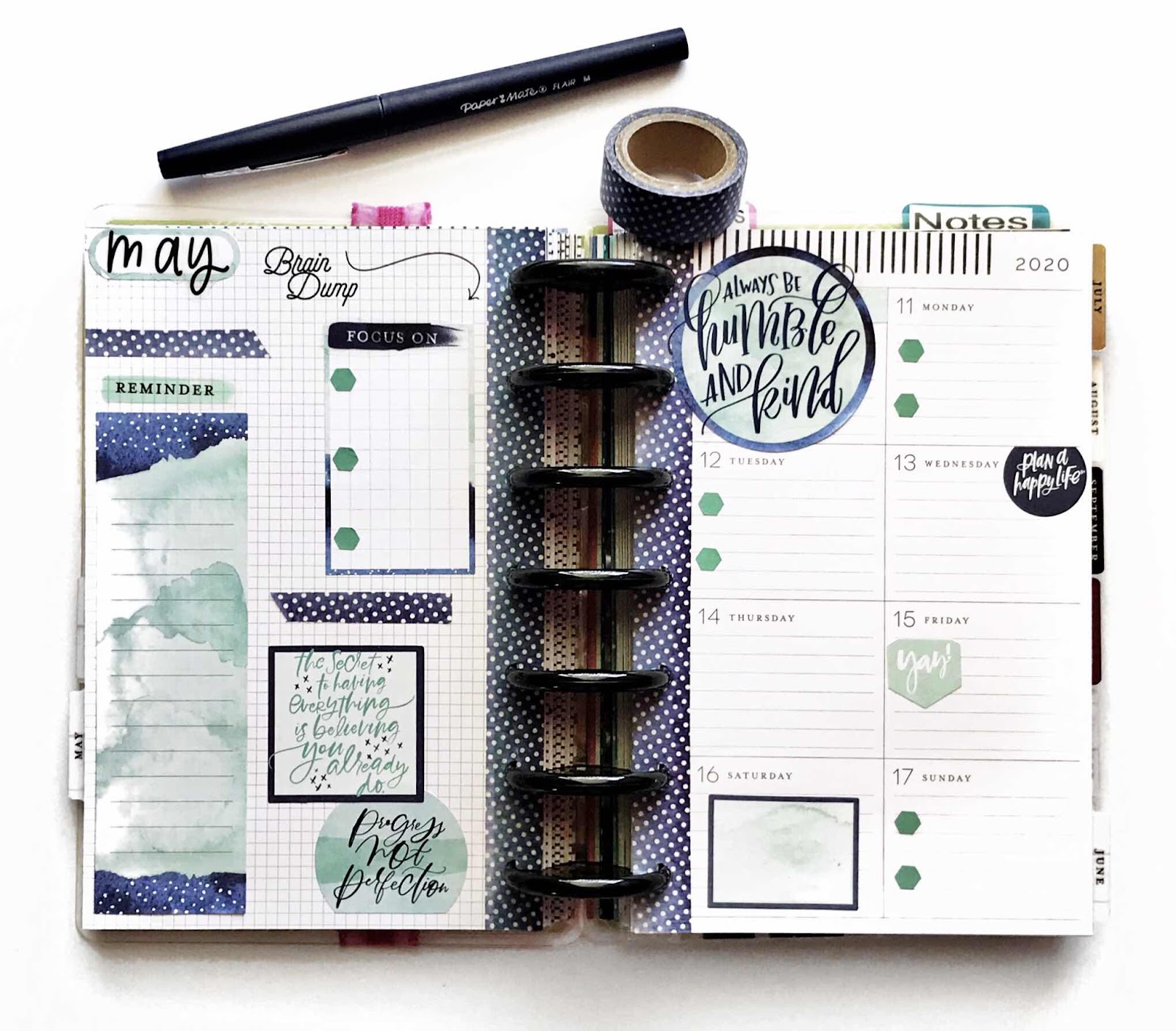 happy planner mini dashboard