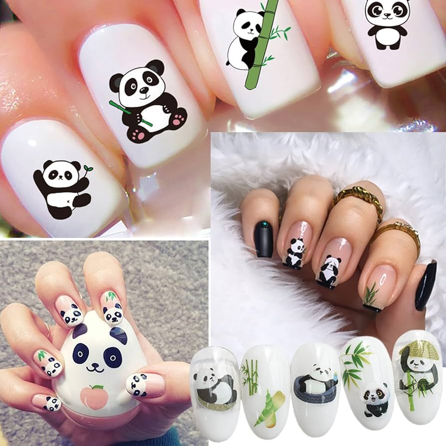 cute panda nail art