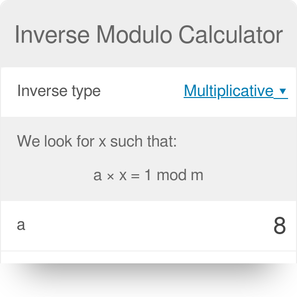 modulo inverse calculator