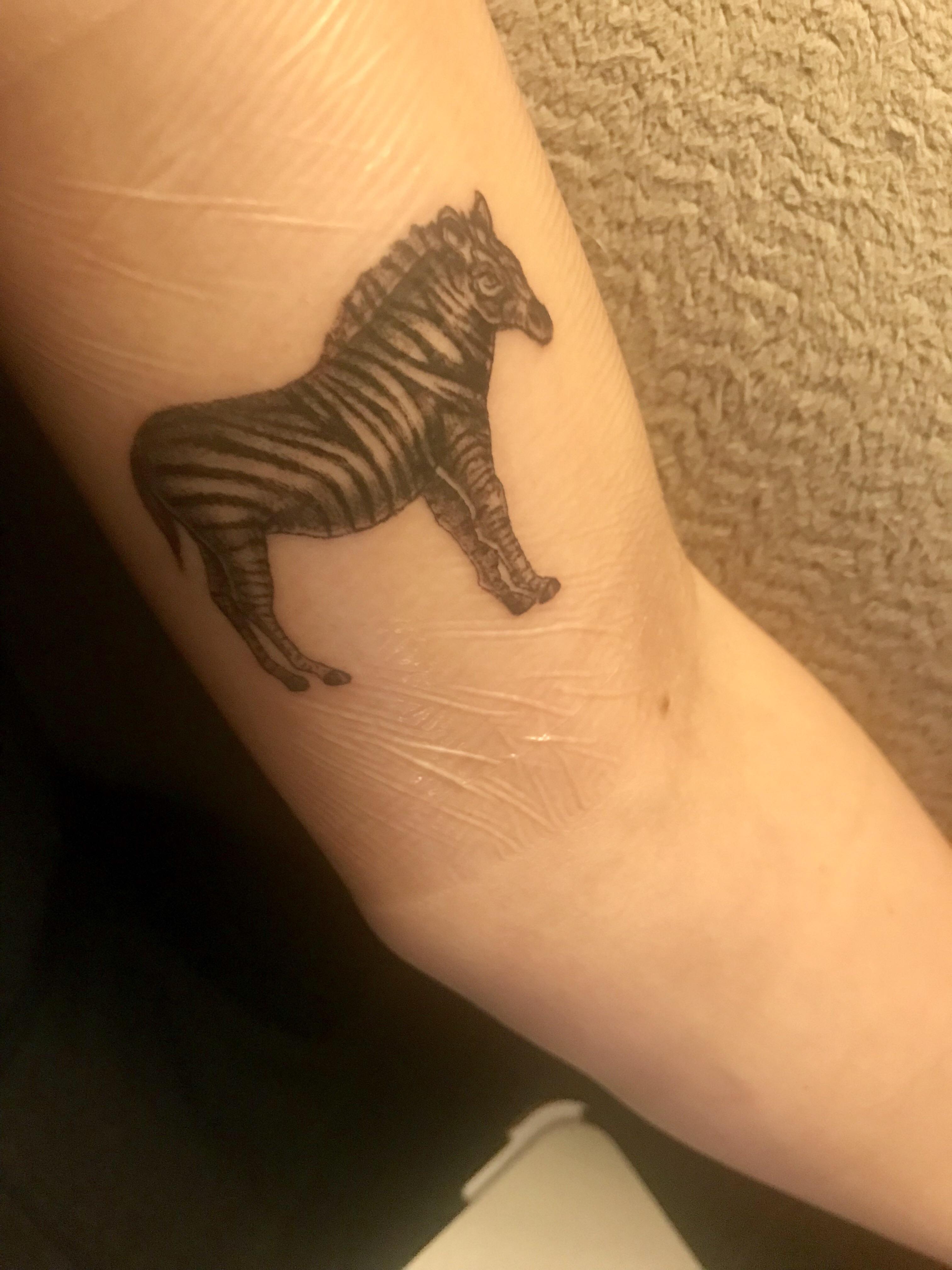 weird zebra tattoo