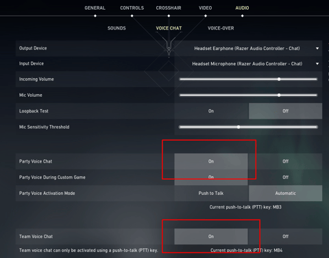 valorant party chat key