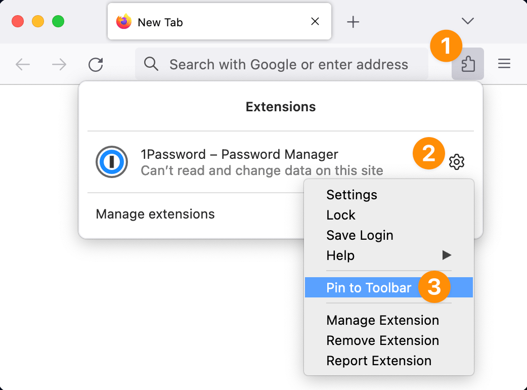 1password firefox extension