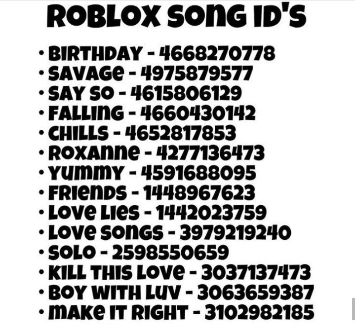 roblox song ids