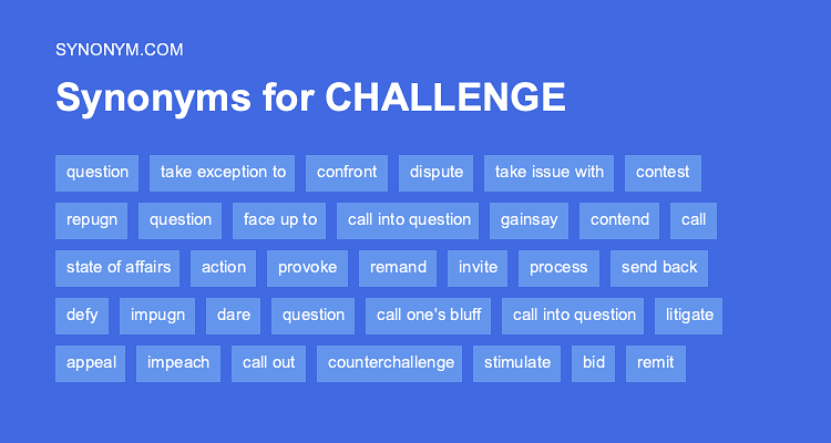 synonyms for challenge