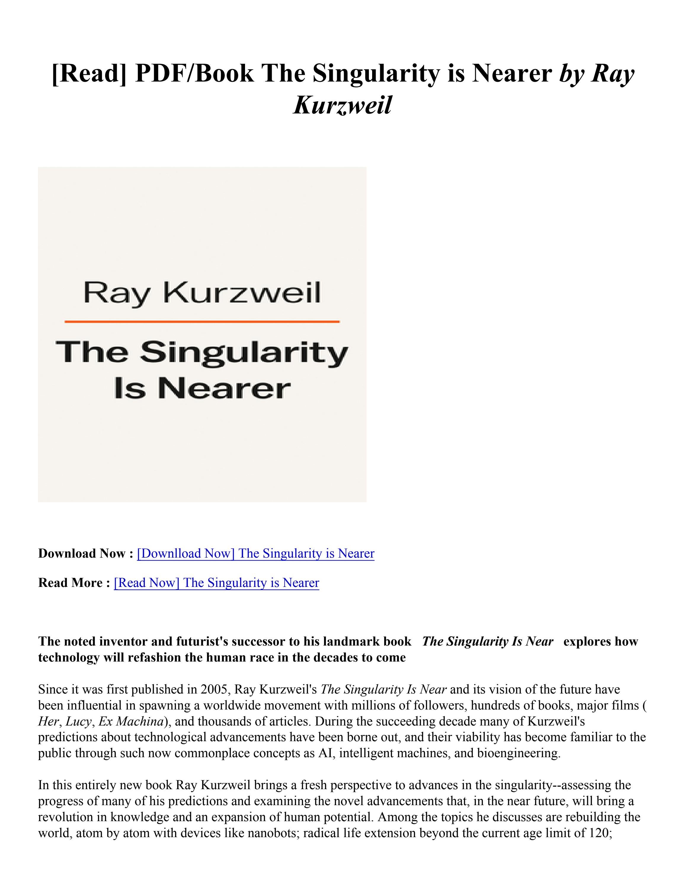 the singularity is near español pdf