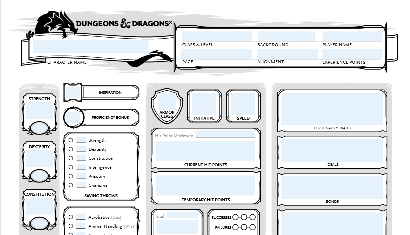 5e fillable character sheet