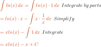 integral del lnx