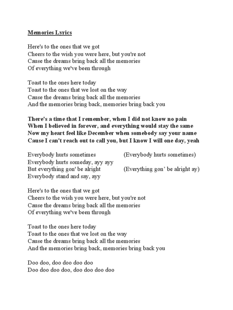 memories lyrics