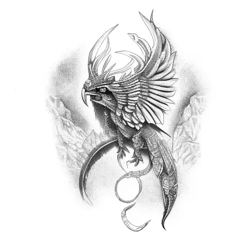 quetzal tattoo black and white