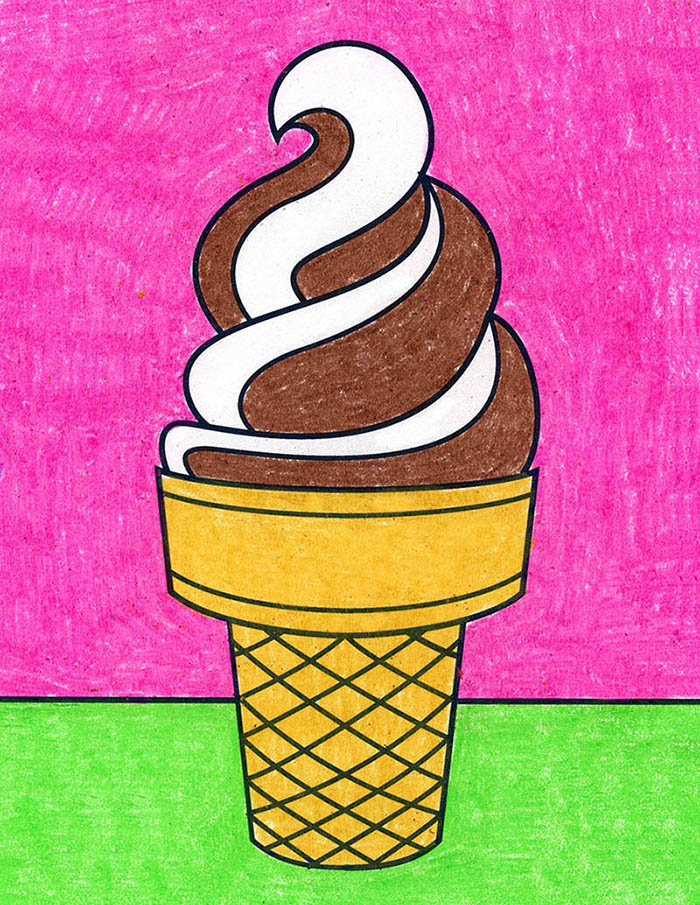 how to draw ice cream easy