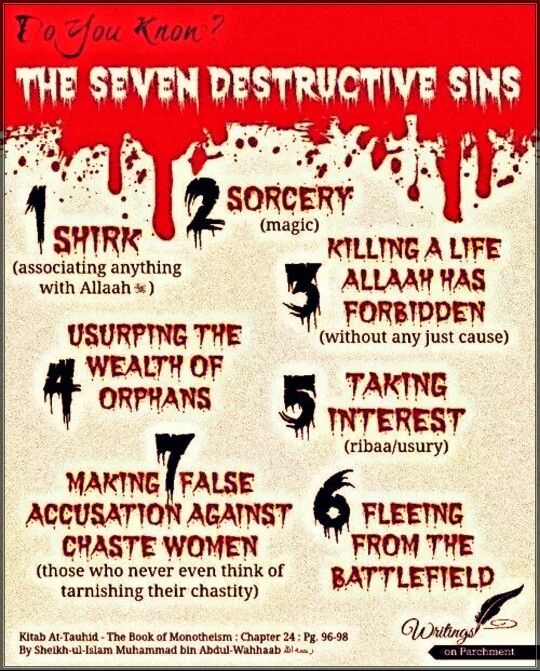 7 deadly sins islam