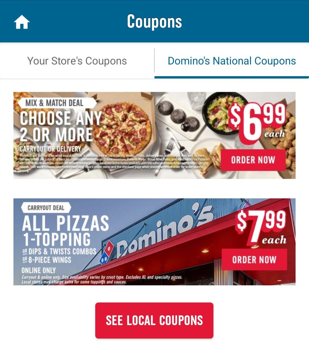 dominos carry out deals