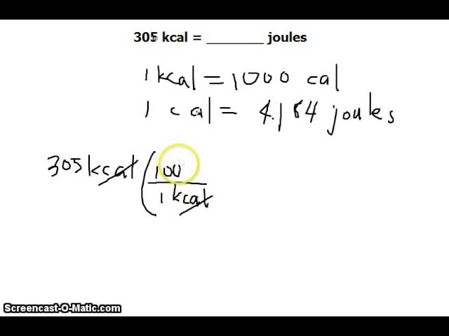 convert kcal to kjoules