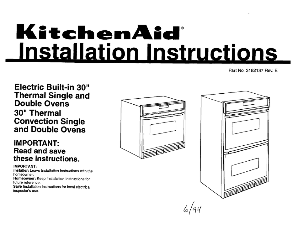 kitchenaid manuals oven