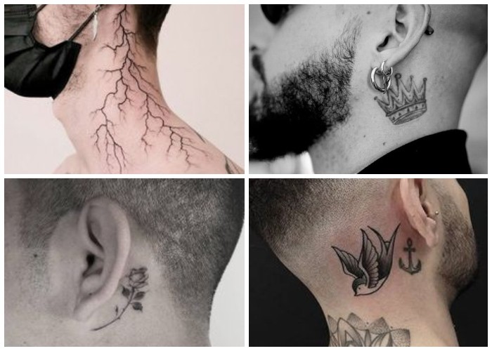 diseños tatuajes en el cuello para hombres