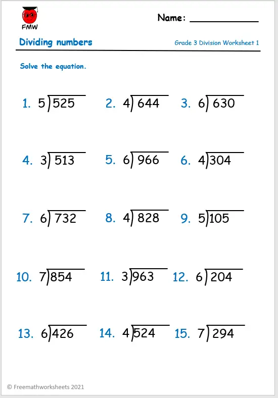 math division worksheets