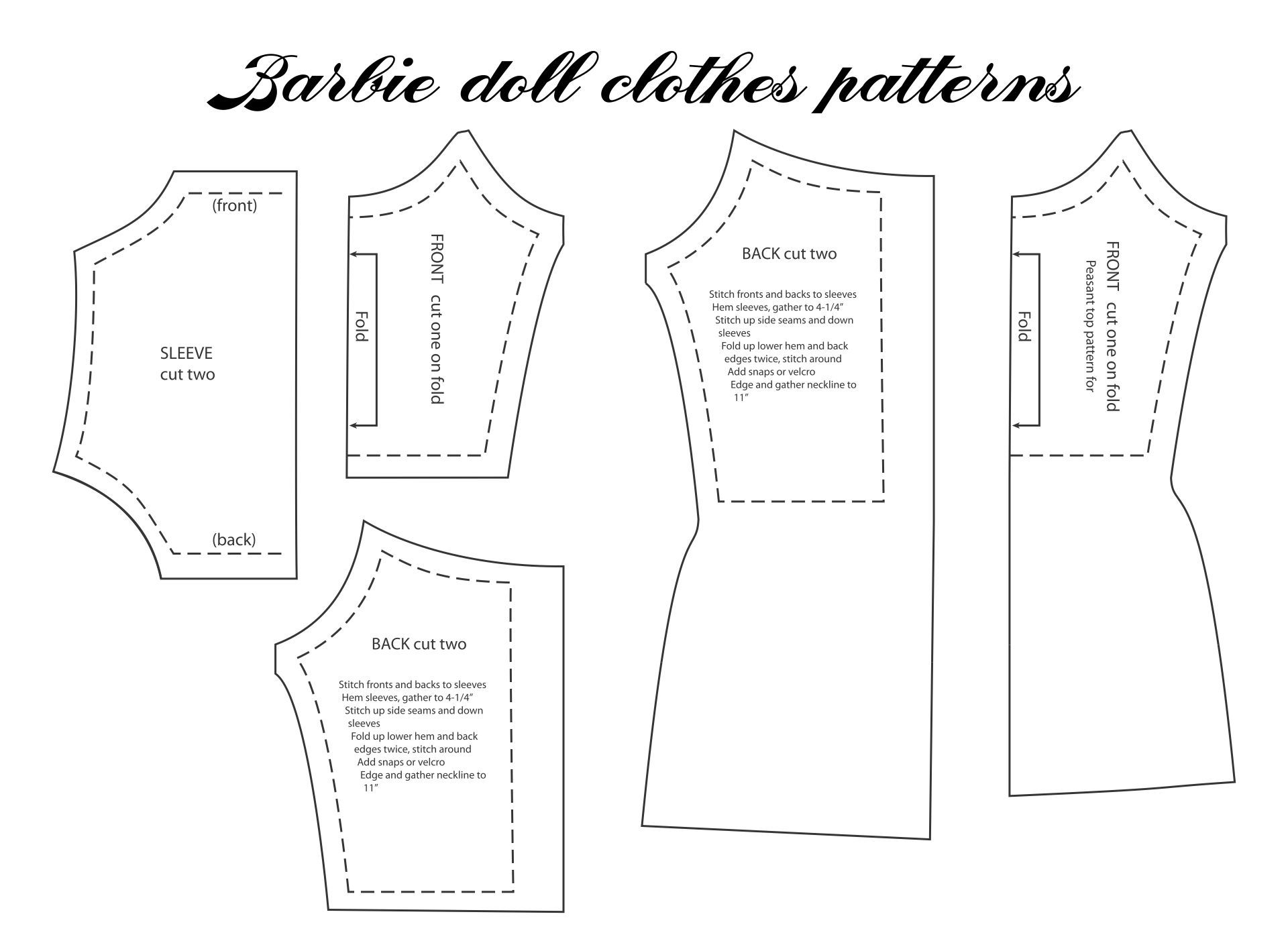 free barbie dress patterns