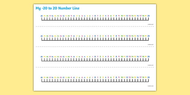 number lines negative and positive printable