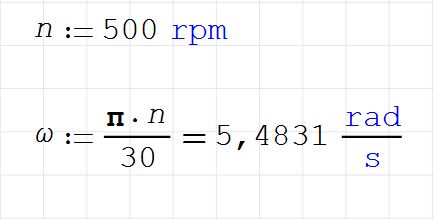 converting from rpm to rad/s