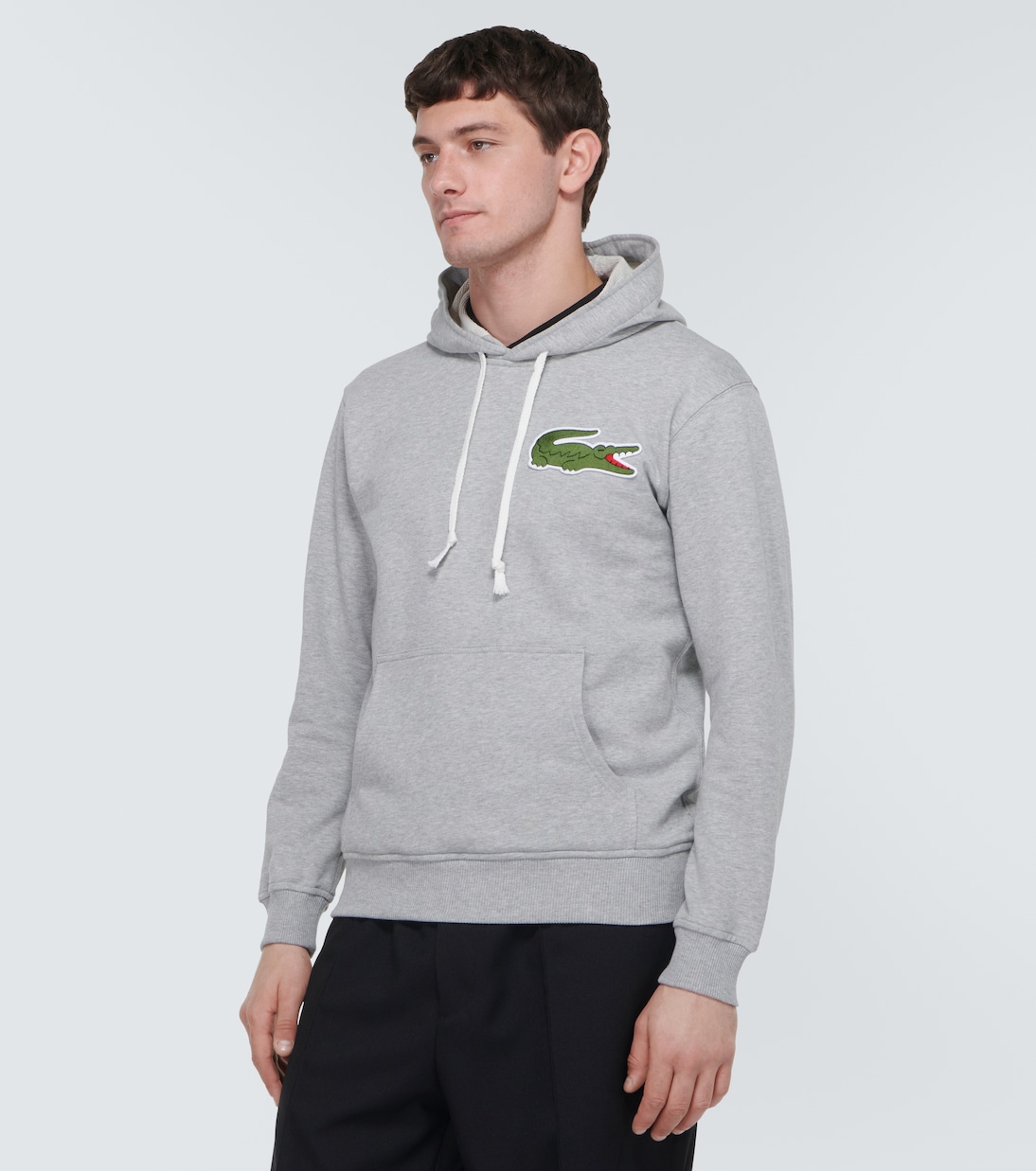 gray lacoste hoodie