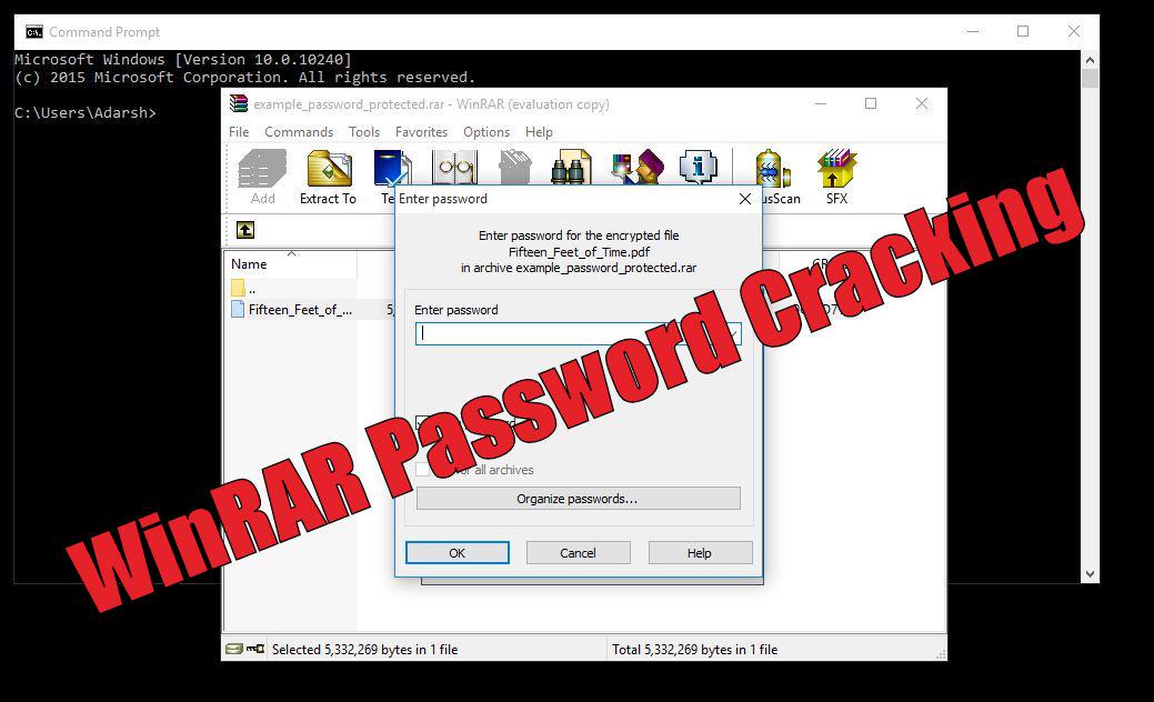 crack rar password using cmd