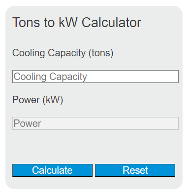 convert tons to kw air conditioning