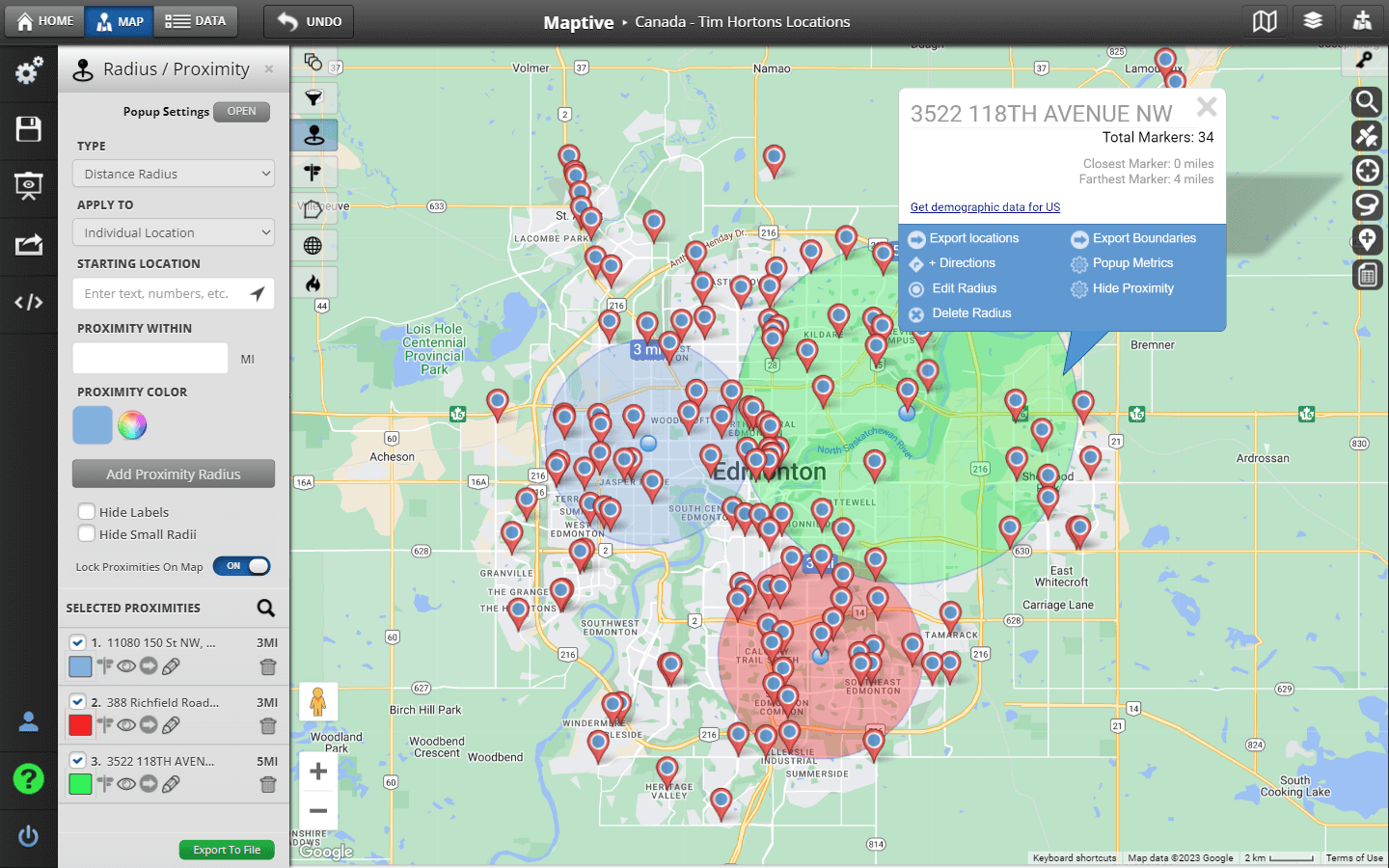 radius map tool google maps