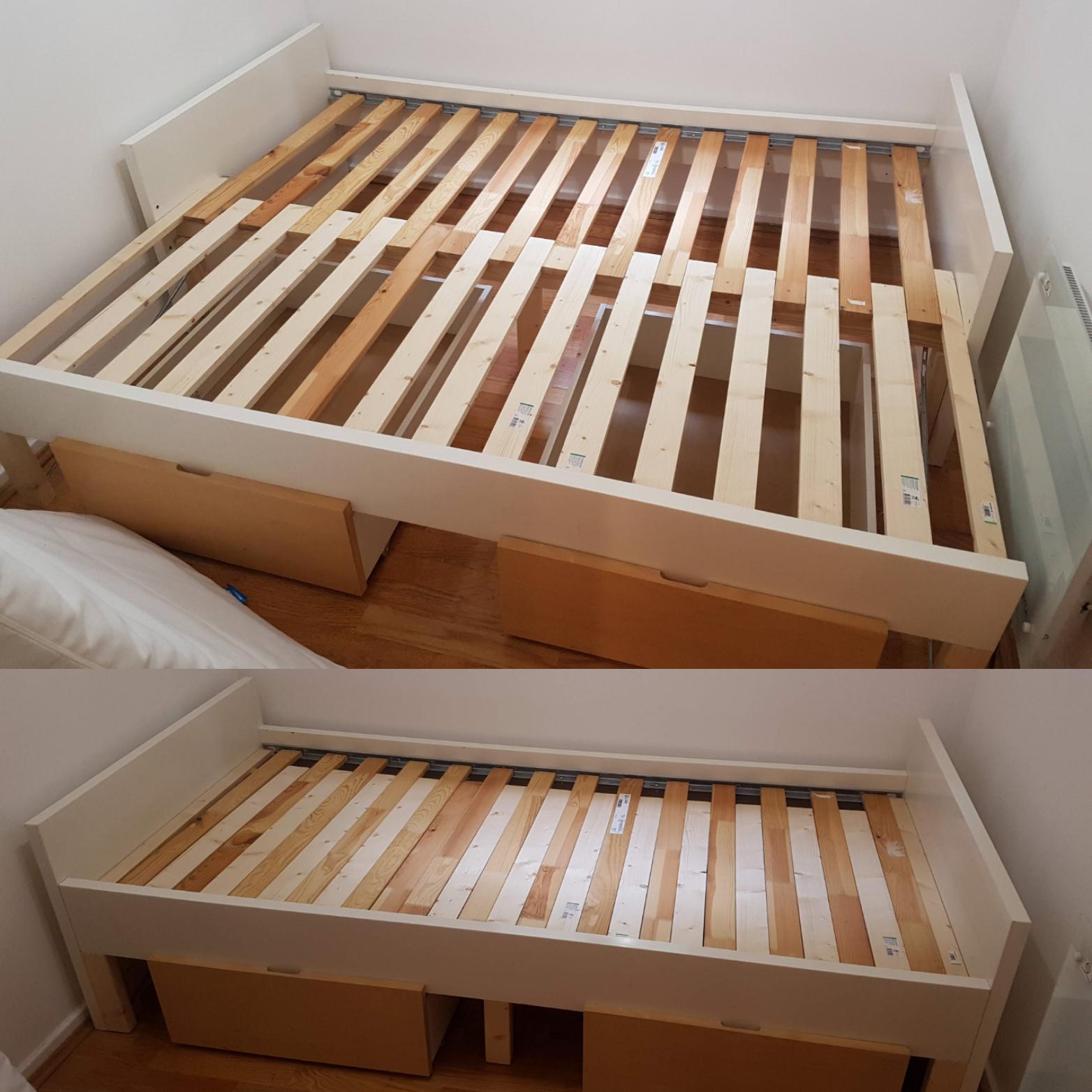 ikea single bed to double