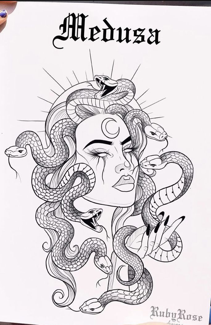 medusa tattoo boceto