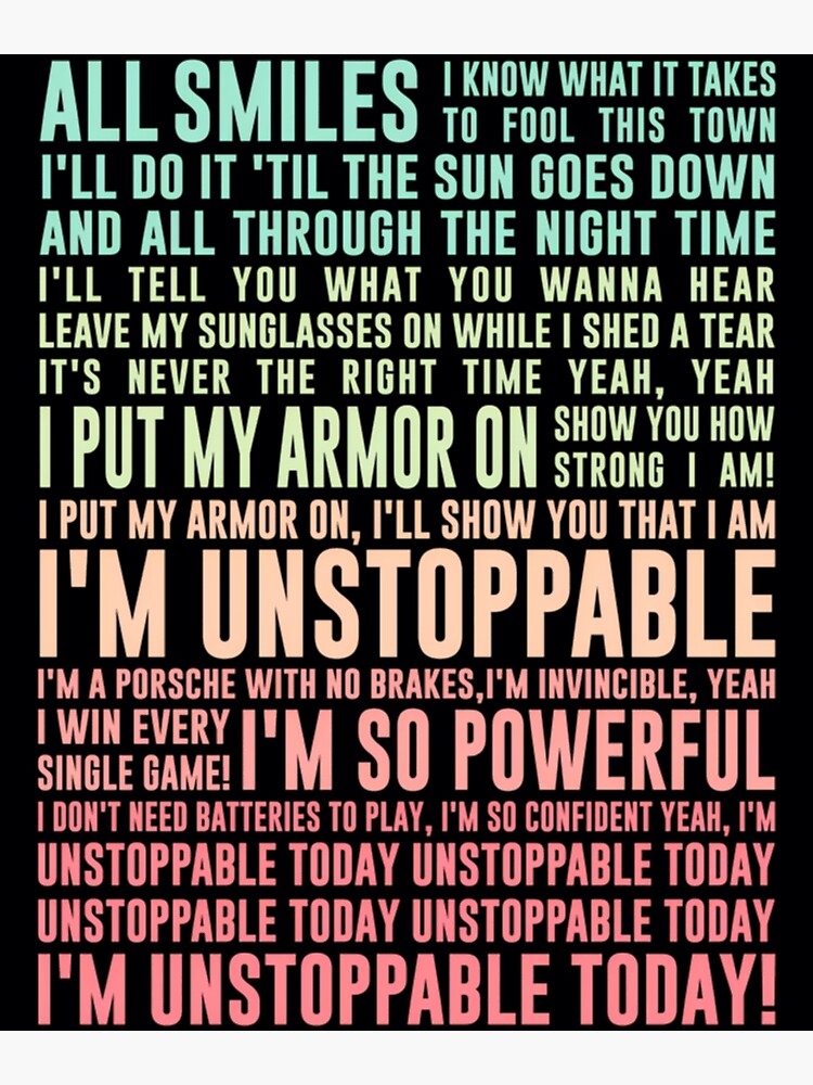 lyrics for unstoppable by sia