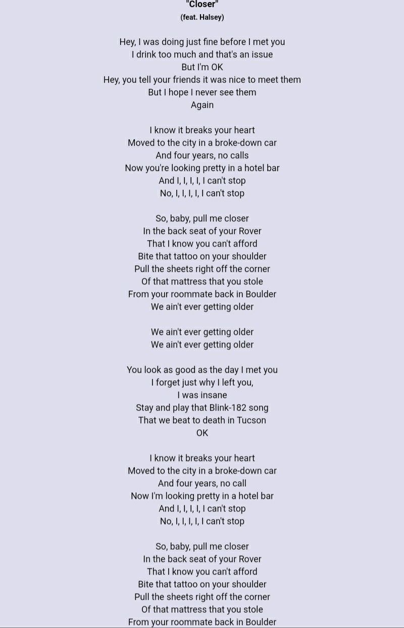 closer lyrics