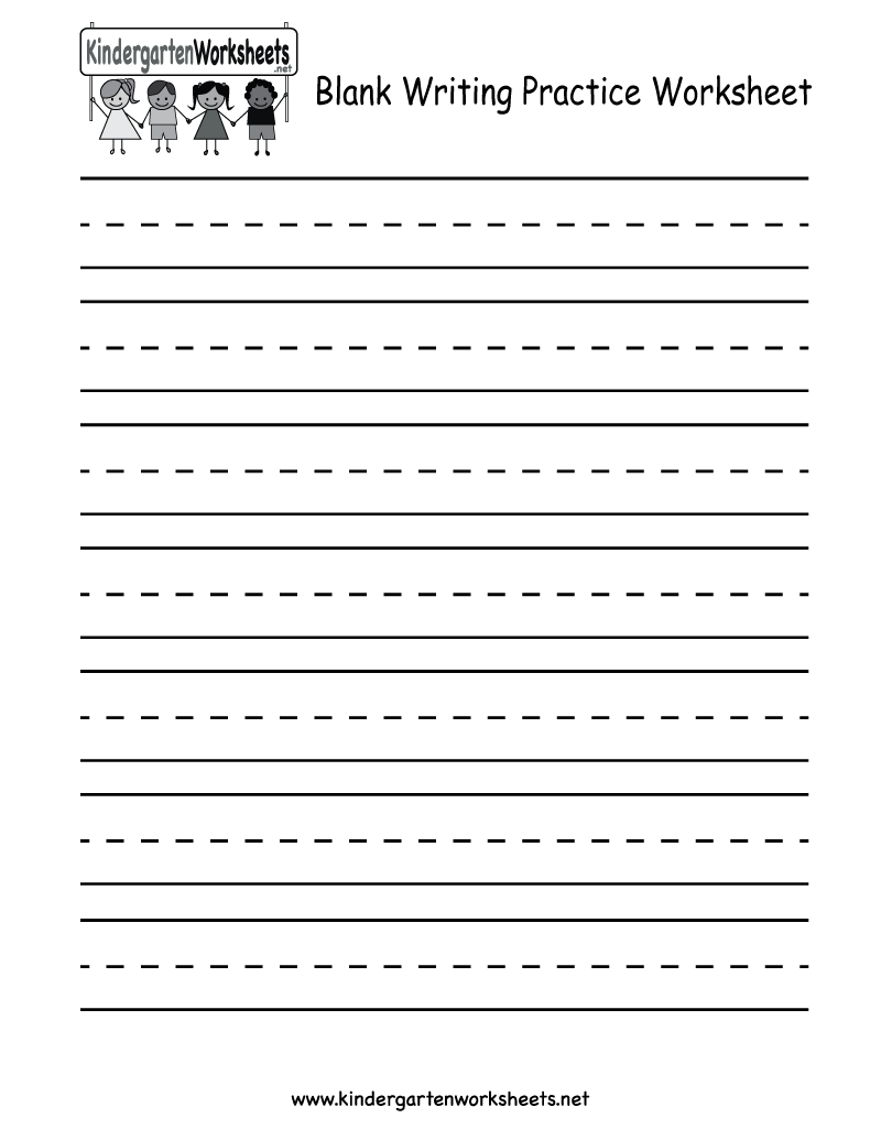 blank writing sheets for kindergarten